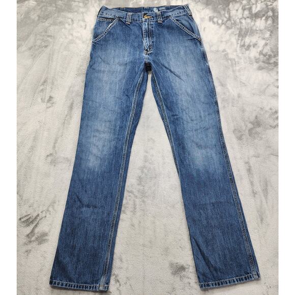 Carhartt Jeans Mens 32/35 Blue Relaxed Straight Leg Carpenter Utility Workwear - Picture 1 of 12